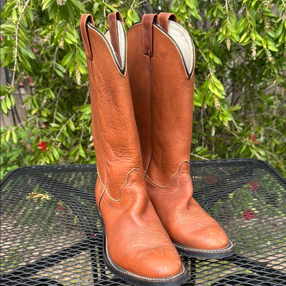 Olathe Boot Co Tan Cowboy Western Boots